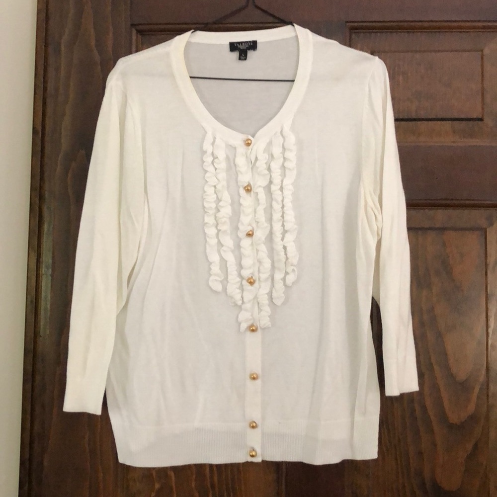 Talbots Knit Ruffled Blouse Size L